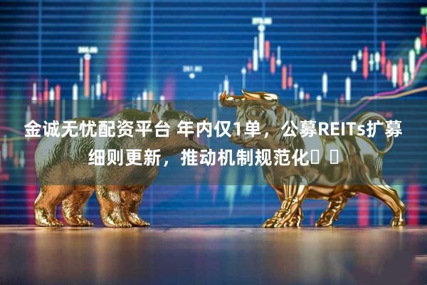 金诚无忧配资平台 年内仅1单，公募REITs扩募细则更新，推动机制规范化​​